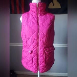 Crown & Ivy Magenta Quilted Vest Medium